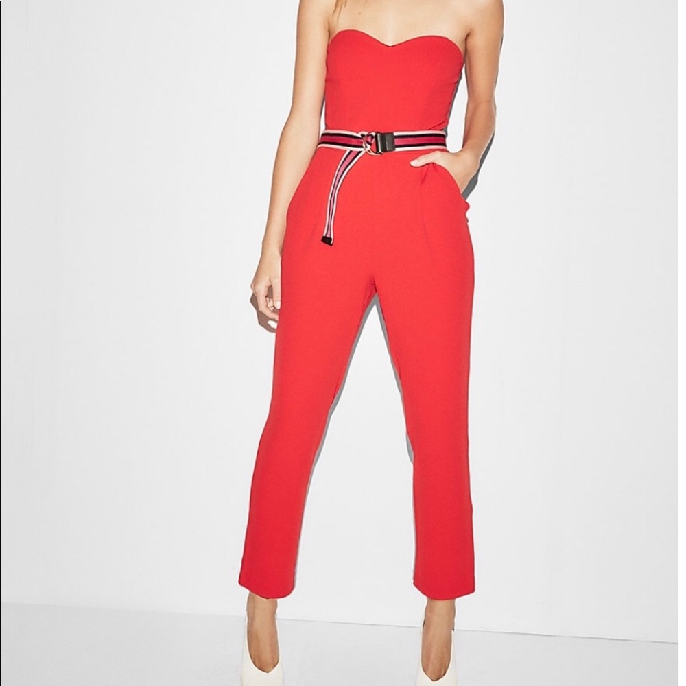 Express Strapless Sweetheart Neckline Jumpsuit
